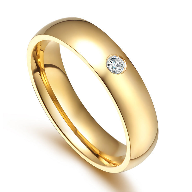 Golden stainless steel couple rings